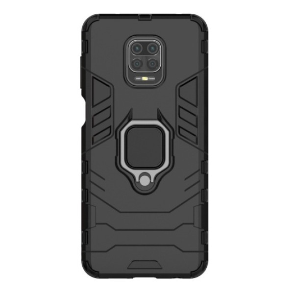 Противоударный чехол Transformer Ring for Magnet для Xiaomi Redmi Note 9S / Xiaomi Redmi Note 9 Pro Black