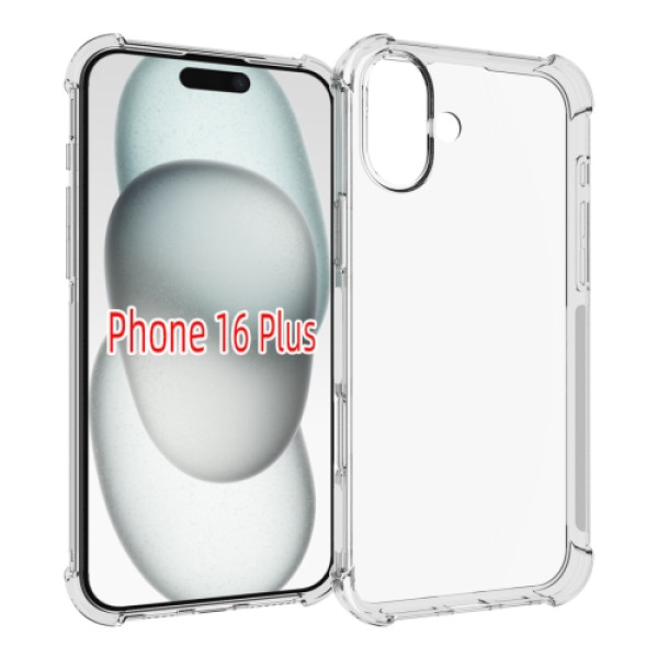 Чохол прозорий з посиленими кутами для Apple iPhone 16 Plus