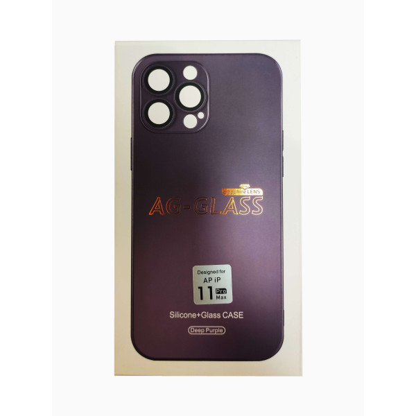  Чехол AG-Glass Matt Frame Color Logo для iPhone 11 Pro Max Deep Purple