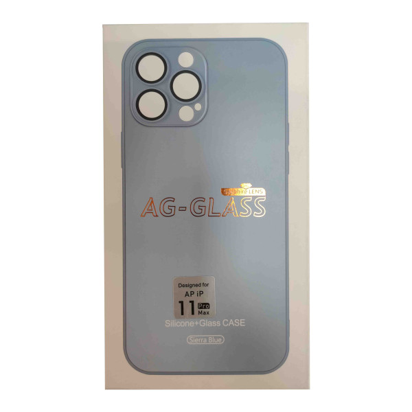Чохол AG-Glass Matt Frame Color Logo для iPhone 11 Pro Max Sierra Blue