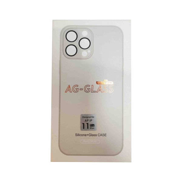  Чехол AG-Glass Matt Frame Color Logo для iPhone 11 Pro Max White