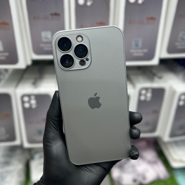 Чохол AG-Glass Matt Frame Color Logo для iPhone 15 Pro Max Titanium Gray