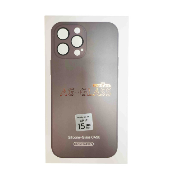 Чохол AG-Glass Matt Frame Color Logo для iPhone 15 Pro Max Titanium Gray