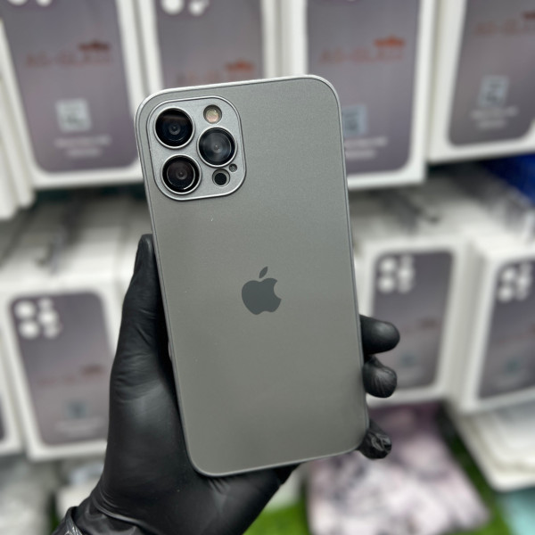  Чехол AG-Glass Matt Frame Color Logo для iPhone 15 Pro Titanium Gray