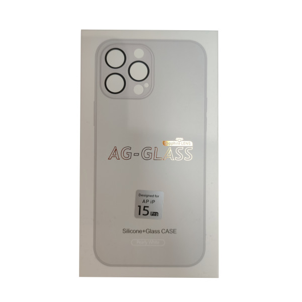  Чехол AG-Glass Matt Frame Color Logo для iPhone 15 Pro White