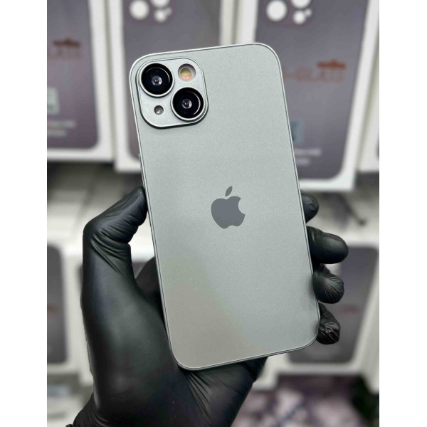  Чехол AG-Glass Matt Frame Color Logo для iPhone 15 Titanium Gray