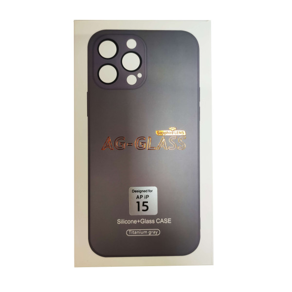  Чехол AG-Glass Matt Frame Color Logo для iPhone 15 Titanium Gray