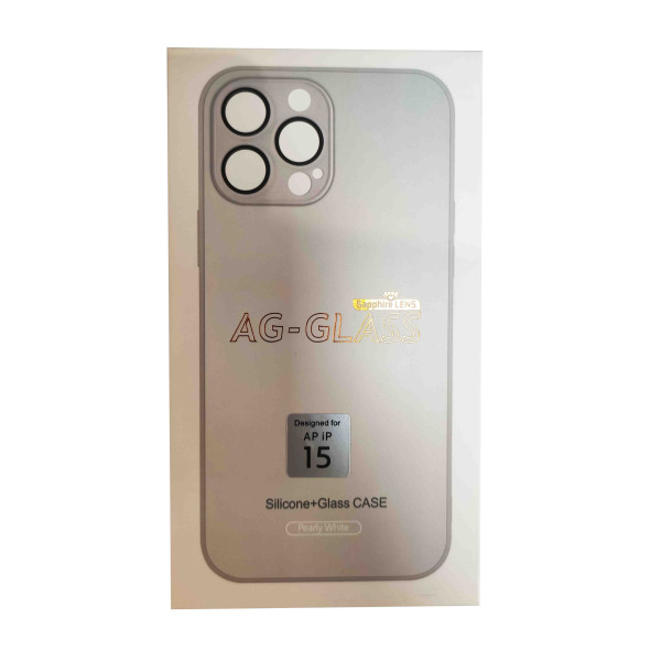  Чехол AG-Glass Matt Frame Color Logo для iPhone 15 White