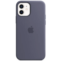 Чехол Apple Silicone Case для iPhone 12 Лаванда Серый