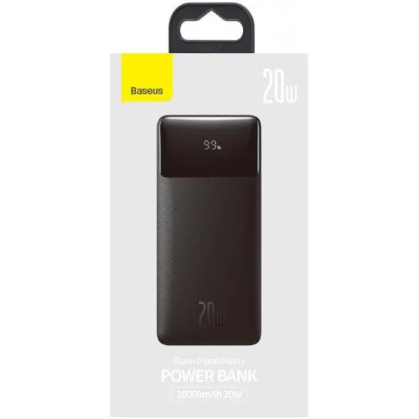 Зовнішній портативний акумулятор (Power Bank) Baseus 10000mAh 20W Display Black