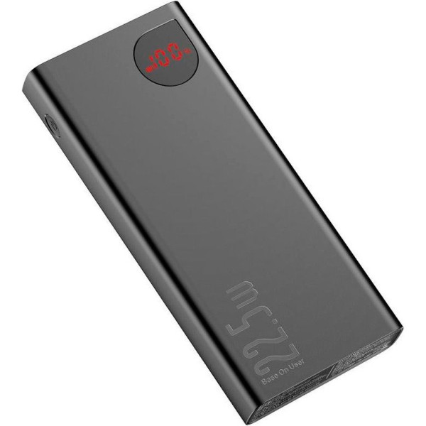 Зовнішній портативний акумулятор Powerbank Baseus Adaman 20000mAh 22.5W з технологією QC3.0+PD3.0 Чорний