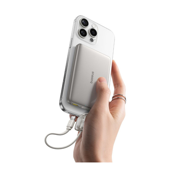Магнітний зовнішній акумулятор Baseus PicoGo AM41 10000mAh 27W Titanium