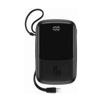 Зовнішній акумулятор Baseus Qpow PPQD050101 10000mAh 15W з кабелем Lightning Black
