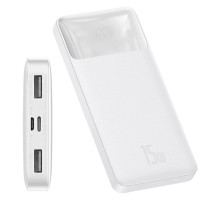 Зовнішній портативний акумулятор (Power Bank) Baseus 10000mAh 15W Display White