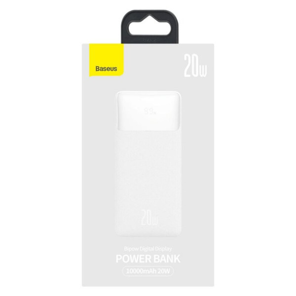 Зовнішній портативний акумулятор (Power Bank) Baseus 10000mAh 15W Display White