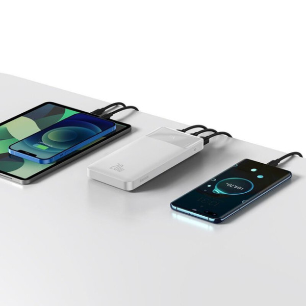 Зовнішній портативний акумулятор (Power Bank) Baseus 10000mAh 15W Display White