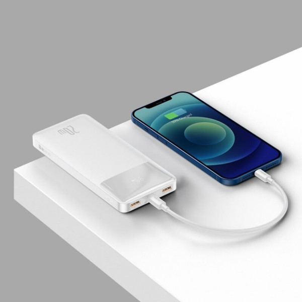 Зовнішній портативний акумулятор (Power Bank) Baseus 10000mAh 15W Display White