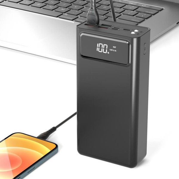 Зовнішній портативний акумулятор (Power Bank) XO PR125 50000 mAh Black