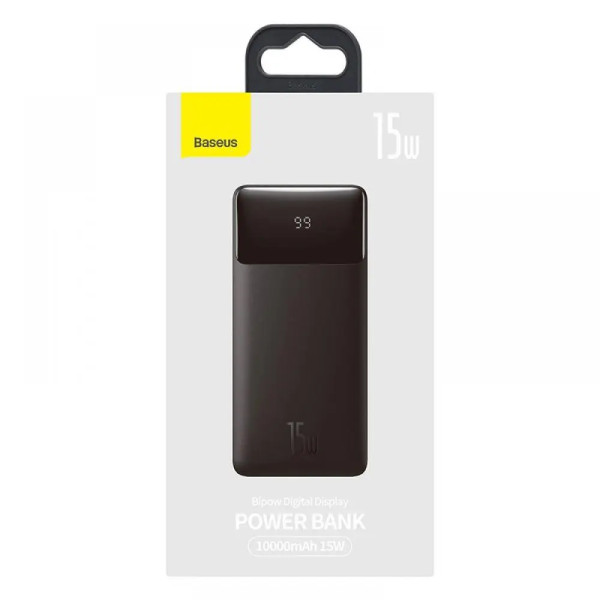 Зовнішній портативний акумулятор (Power Bank) Baseus 10000mAh 15W Display Black