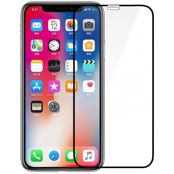 Захисне скло 9D для Apple iPhone Xs Black