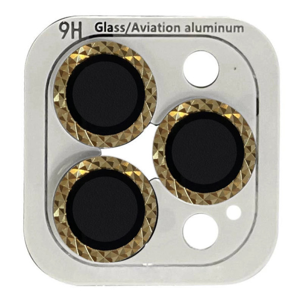 Захисне Скло Metal Shine на камеру для iPhone 15 Pro/15 Pro Max Gold