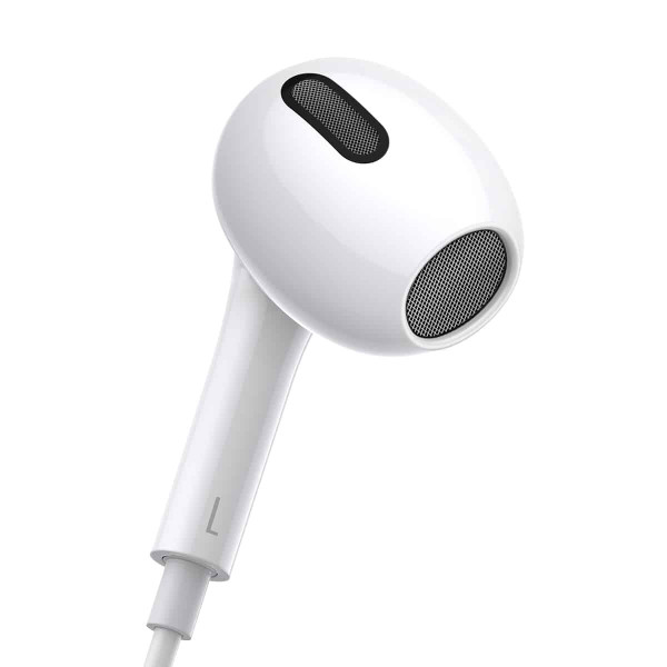 Наушники Baseus Encok 3.5mm боковые внутриканальные проводные наушники H17 White