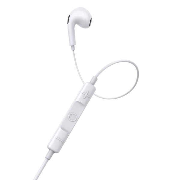 Наушники Baseus Encok 3.5mm боковые внутриканальные проводные наушники H17 White