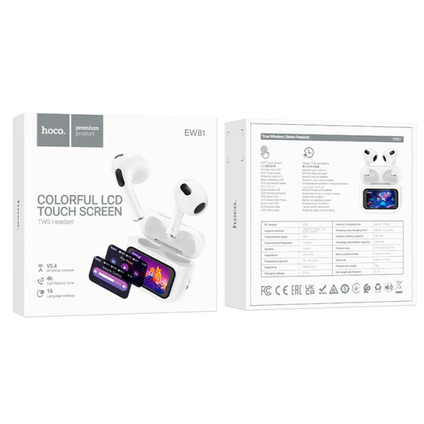Бездротові Bluetooth навушники HOCO EW81 Elegant TWS навушники з сенсорним дисплеєм