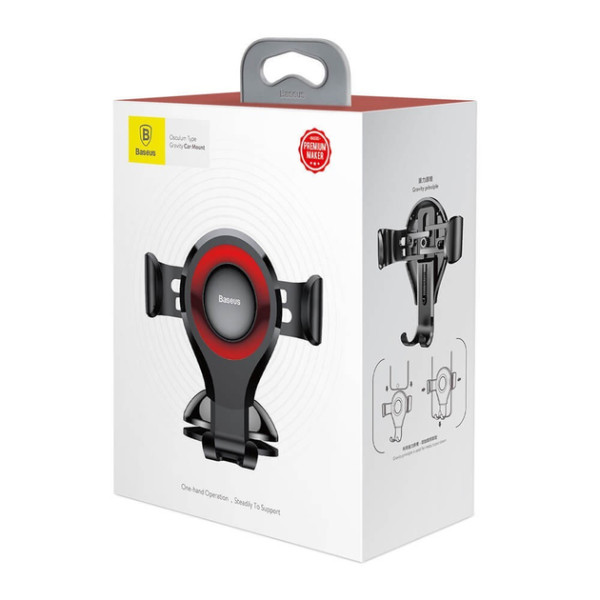 Автотримач Baseus Osculum Type Gravity Car Mount Black/Red