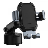 Авотомобільний тримач для телефону Baseus Tank gravity car mount holder with suction base Tarnish Black
