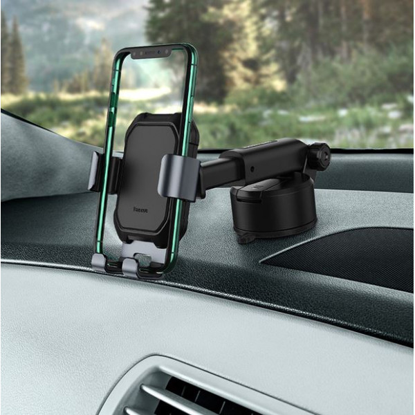 Автомобільний тримач для телефону Baseus Tank gravity car mount holder with suction base Tarnish Black
