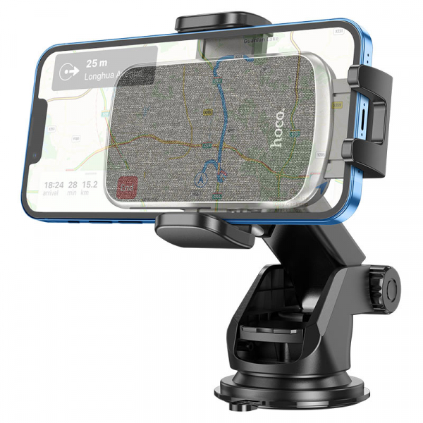 Автомобільний тримач для телефону Hoco CA95 Polaris push-type telescopic suction cup car holder Чорний