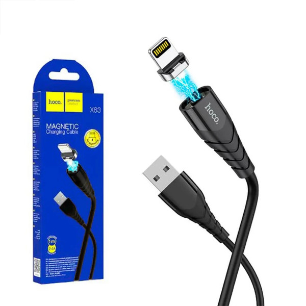 Кабель магнітний HOCO X63 USB to Lightning 2.4A 1m Black