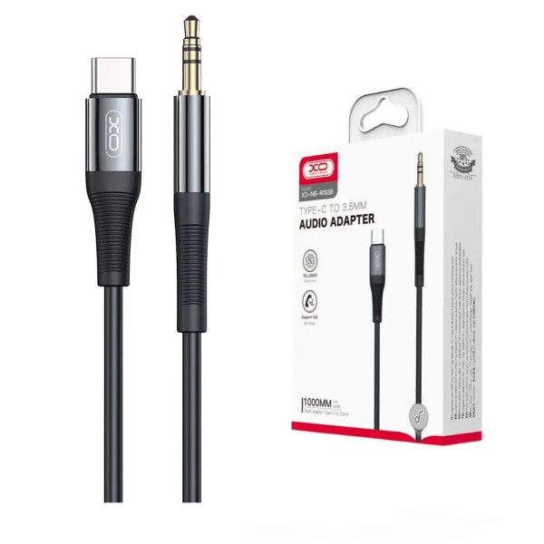 Кабель AUX XO NB-R193B Type-C to 3.5mm Black