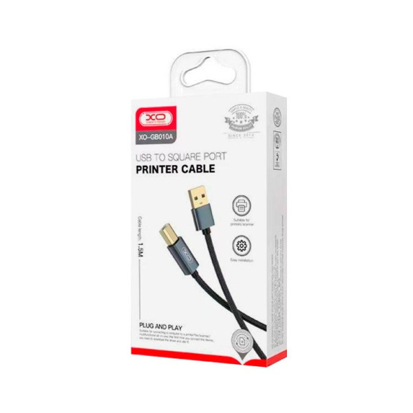 Кабель для принтера XO GB010A/USB-A to USB-B Чёрный