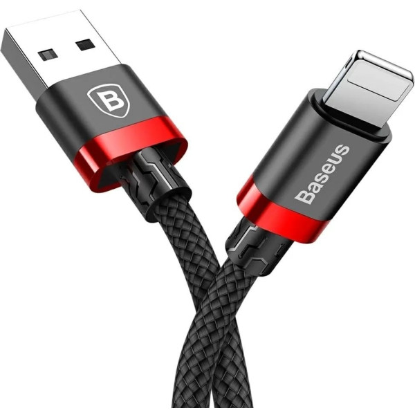 Кабель Baseus B19 USB to Lightning 2.4A 1m Red-Black