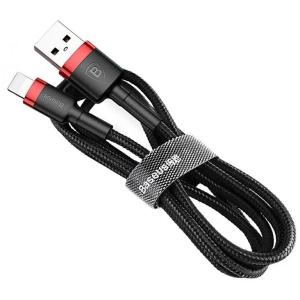 Кабель Baseus B19 USB to Lightning 2.4A 1m Red-Black