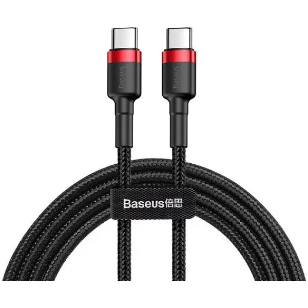 Кабель Baseus Cafule Type-c to Type-c 60W 2m Red-Black