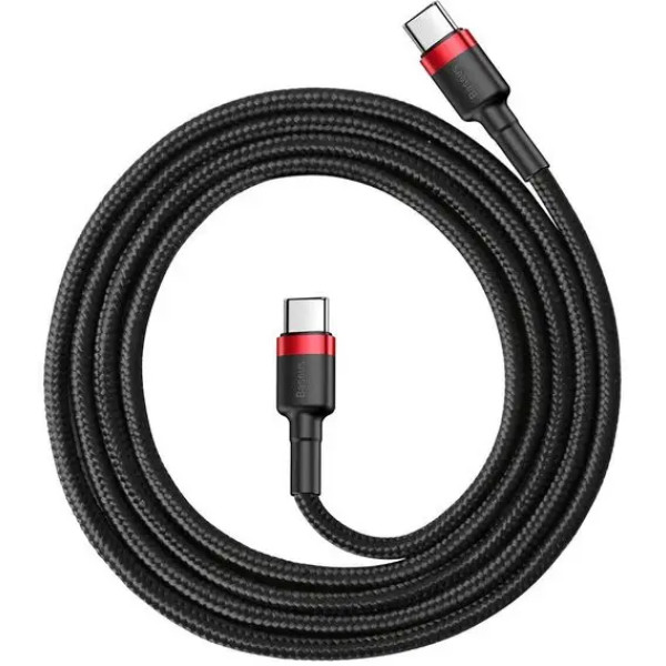 Кабель Baseus Cafule Type-c to Type-c 60W 2m Red-Black