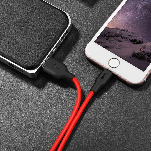USB Кабель Hoco X21 Silicone Lightning 1m Red