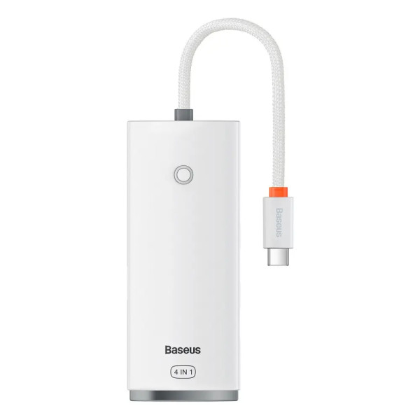 USB-хаб Baseus Lite Series 4-Port Type-C HUB Adapter (Type-C to USB 3.0*4) (WKQX030302) 25cm White