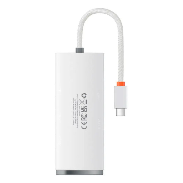 USB-хаб Baseus Lite Series 4-Port Type-C HUB Adapter (Type-C to USB 3.0*4) (WKQX030302) 25cm White