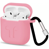 Чохол для навушників Apple AirPods з карабіном Pink