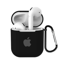 Чехол для наушников Apple AirPods с логотипом Black