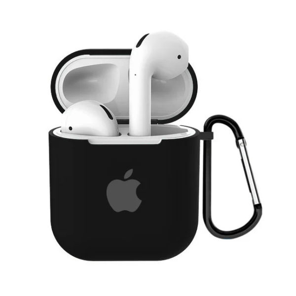 Чехол для наушников Apple AirPods с логотипом Black