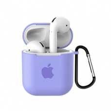 Чехол для наушников Apple AirPods з логотипом Светло-фиолетовый
