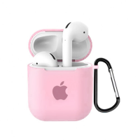 Чохол для навушників Apple AirPods з логотипом Light Pink