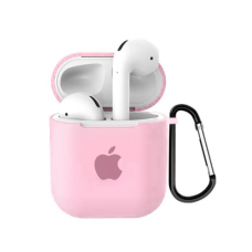 Чехол для наушников Apple AirPods з логотипом Светло-рожевий