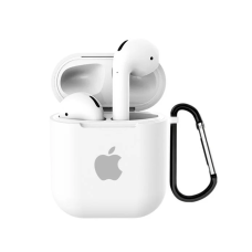 Чехол для наушников Apple AirPods с логотипом White