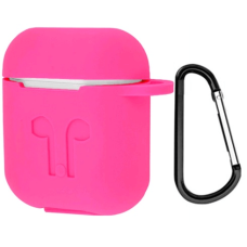 Чехол для наушников Apple AirPods з карабіном світло-рожевий